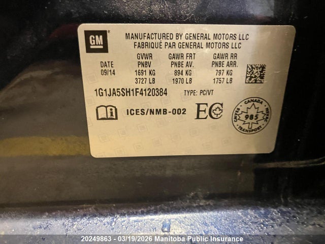1G1JA5SH1F4120384 Chevrolet SONIC LS