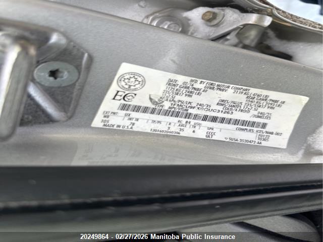 20249864 :رقم المزاد ، 1FMCU9FX0GUC31263 vin ، 2016 Ford Escape S مزاد بيع