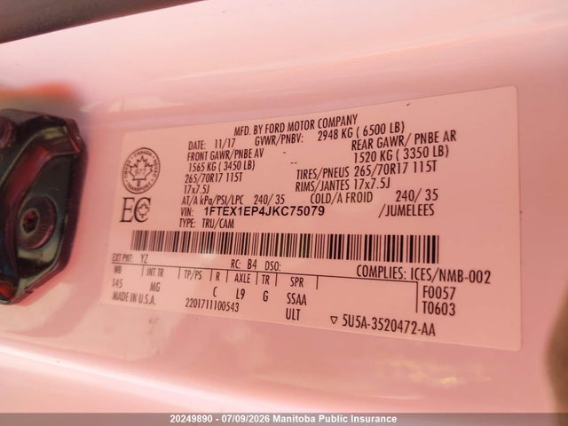 Ford F150 Xl Supercab 2018 1FTEX1EP4JKC75079 Image 9