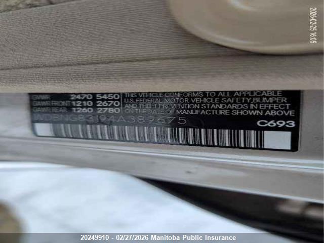 Продажа на аукционе авто 2004 Mercedes-benz S 430 4matic, vin: WDBNG83J94A389675, номер лота: 20249910