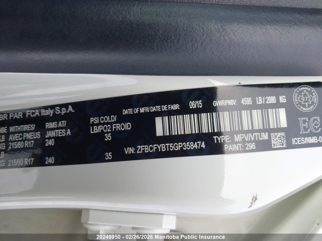 Fiat 500 X Sport 2016 ZFBCFYBT5GP358474 Image 8