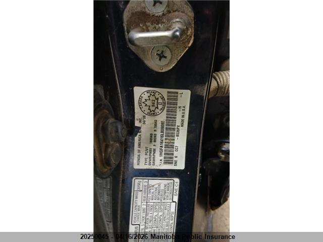 Aukcja sprzedaży 2006 Honda Civic Lx, vin: 1HGFA16416L809085, numer aukcji: 20250045