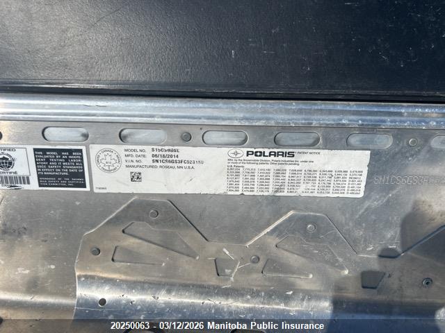 Polaris Indy 600 Voyageur 2015 SN1CS6GS3FC523180 Image 9