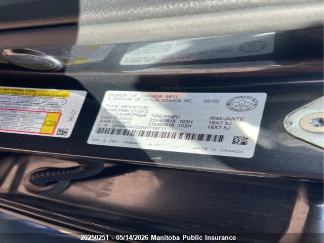 2HKRS4H53SH119711 Honda Cr-v Sport
