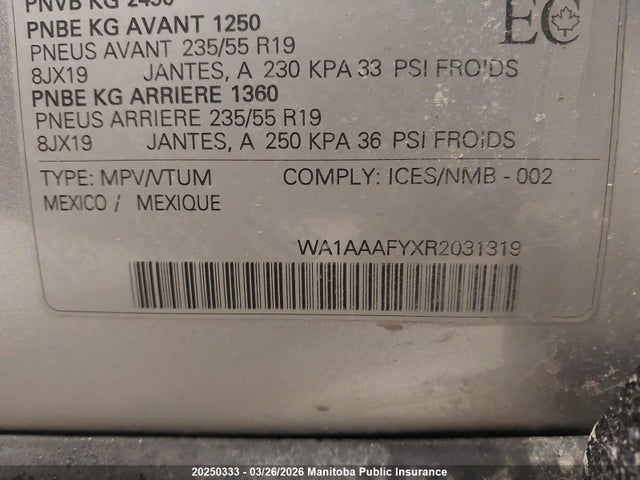 WA1AAAFYXR2031319 Audi Q5 Komfort 45 2.0 Tfsi