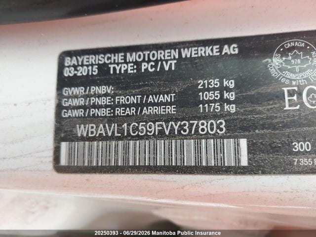 WBAVL1C59FVY37803 BMW X1 28i