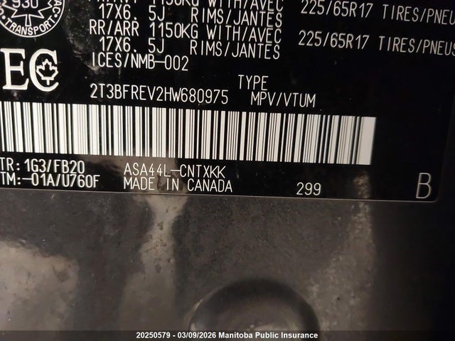 Продаж на аукціоні авто 2017 Toyota Rav4 Le, vin: 2T3BFREV2HW680975, номер лоту: 20250579