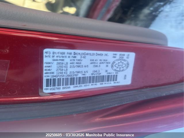 Aukcja sprzedaży 2002 Dodge Caravan Se, vin: 1B4GP25R12B663787, numer aukcji: 20250605