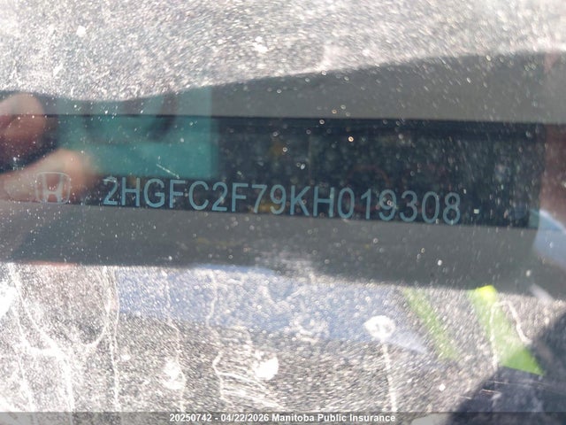 Продаж на аукціоні авто 2019 Honda Civic Ex, vin: 2HGFC2F79KH019308, номер лоту: 20250742