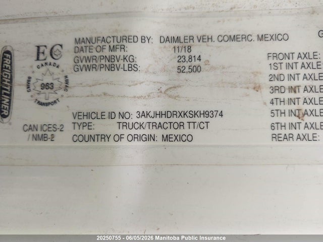 Freightliner Cascadia 126 2019 3AKJHHDRXKSKH9374 Image 9