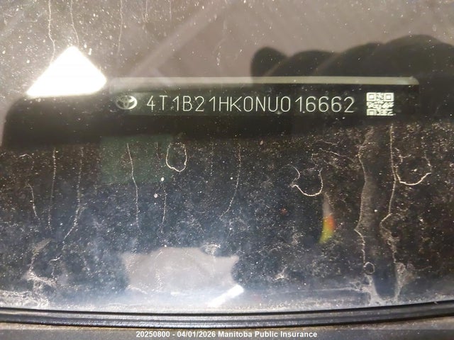 4T1B21HK0NU016662 Toyota Camry Xle Hybrid