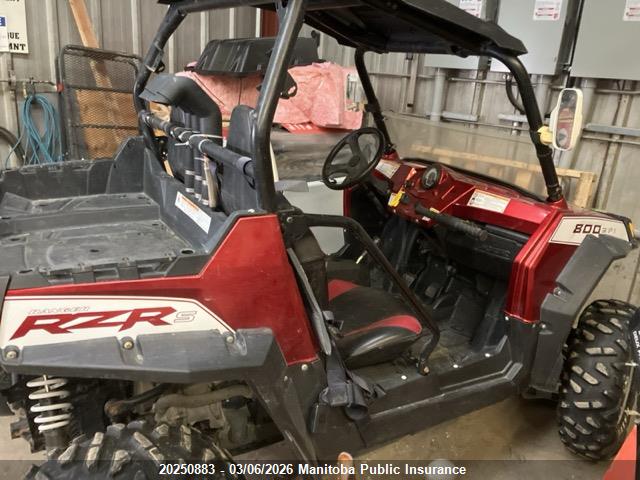 20250883 :رقم المزاد ، 4XAVE76A1BB419599 vin ، 2011 Polaris Ranger Rzr S 4x4 مزاد بيع