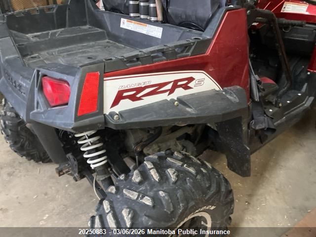 20250883 :رقم المزاد ، 4XAVE76A1BB419599 vin ، 2011 Polaris Ranger Rzr S 4x4 مزاد بيع