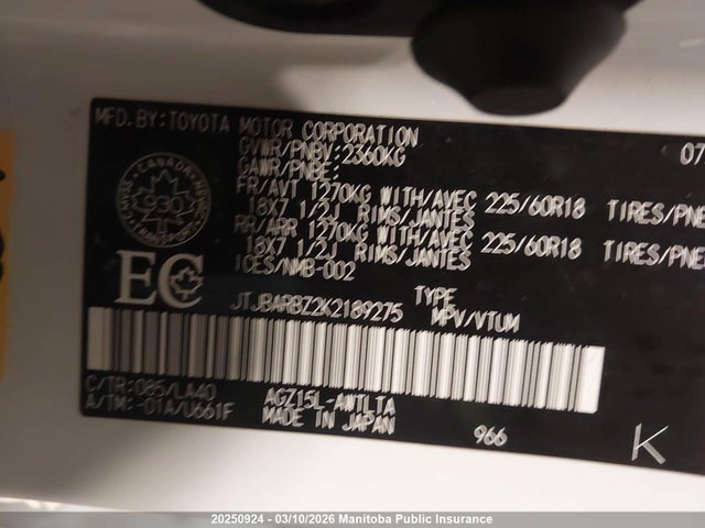 JTJBARBZ2K2189275 Lexus NX 300