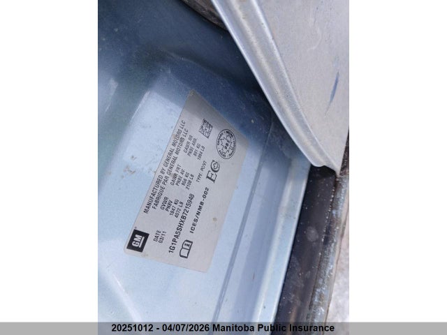 Продаж на аукціоні авто 2011 Chevrolet Cruze Ls, vin: 1G1PA5SHXB7215948, номер лоту: 20251012