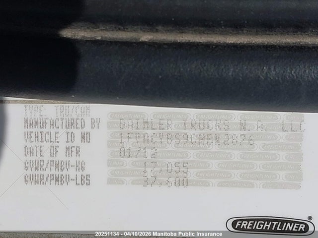 20251134 :رقم المزاد ، 1FVACYBS9CHBW2876 vin ، 2012 Freightliner M2106 مزاد بيع