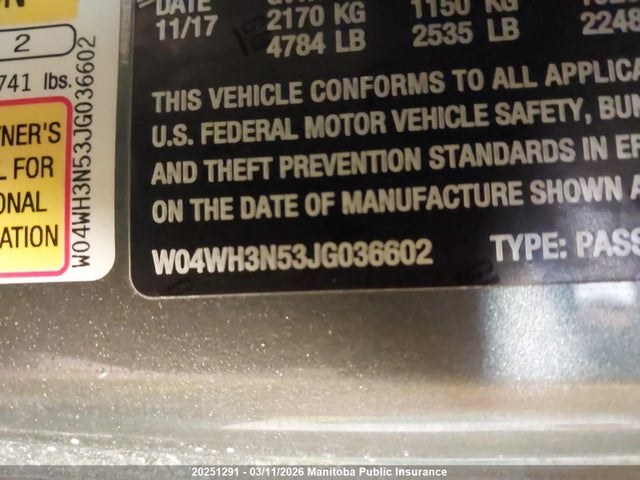 W04WH3N53JG036602 Buick Cascada