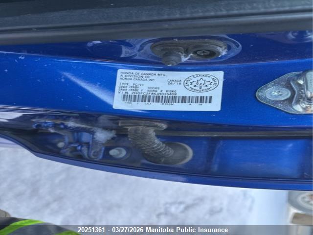 2018 Honda Civic Ex მანქანა იყიდება აუქციონზე, vin: 2HGFC2F86JH035408, აუქციონის ნომერი: 20251361