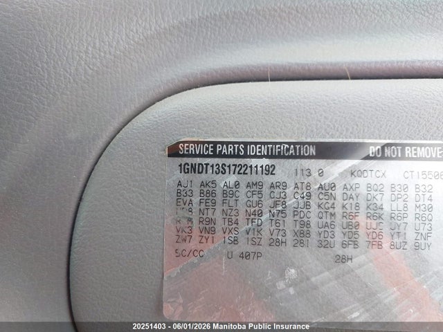 2007 Chevrolet Trailblazer Ls მანქანა იყიდება აუქციონზე, vin: 1GNDT13S172211192, აუქციონის ნომერი: 20251403