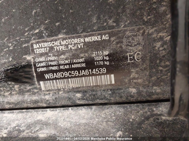 20251441 :رقم المزاد ، WBA8D9C59JA614539 vin ، 2018 Bmw 330i Xdrive مزاد بيع