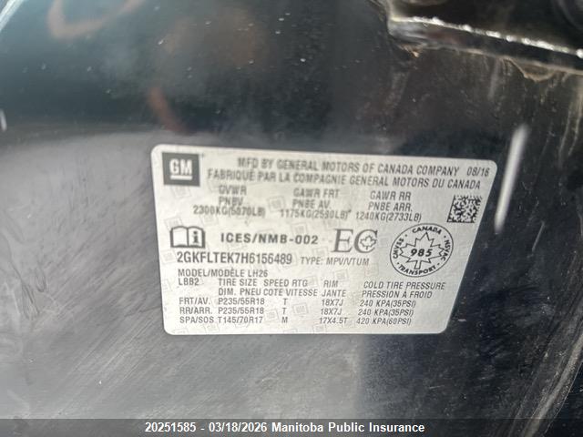 Aukcja sprzedaży 2017 Gmc Terrain Sle, vin: 2GKFLTEK7H6156489, numer aukcji: 20251585