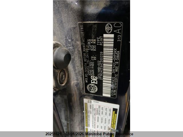 20251621 :رقم المزاد ، 2T1KU4EE6AC205239 vin ، 2010 Toyota Matrix مزاد بيع