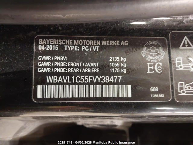 WBAVL1C55FVY38477 BMW X1 28i