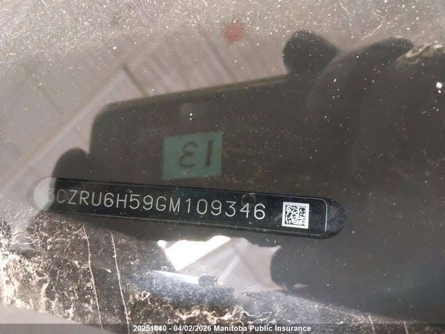 3CZRU6H59GM109346 Honda Hr-v Ex-l