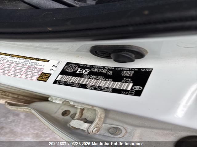 20251883 :رقم المزاد ، JTDBCMFE2R3040845 vin ، 2024 Toyota Corolla Le/se/xle/night Shade مزاد بيع