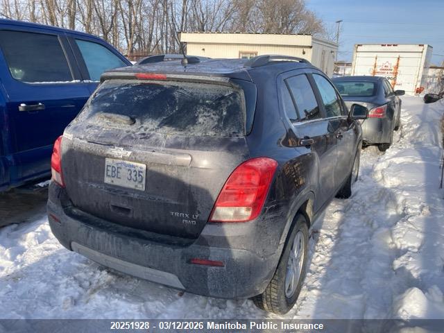 20251928 :رقم المزاد ، 3GNCJRSB6FL204754 vin ، 2015 Chevrolet Trax Lt مزاد بيع