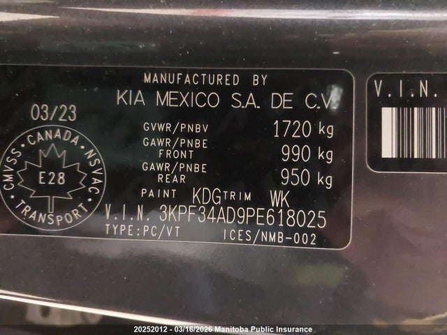Aukcja sprzedaży 2023 Kia Forte Ex Premium, vin: 3KPF34AD9PE618025, numer aukcji: 20252012