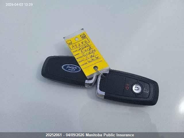 20252061 :رقم المزاد ، MAJ6S3GL4LC385755 vin ، 2020 Ford Ecosport Se مزاد بيع