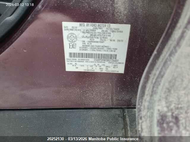 2011 Ford Taurus Sel მანქანა იყიდება აუქციონზე, vin: 1FAHP2HW3BG126601, აუქციონის ნომერი: 20252130