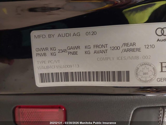 WAUB4CF55LA009113 Audi S5 Technik 3.0 Tfsi Quattro