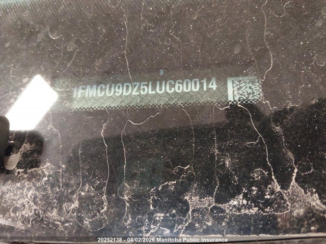 20252138 :رقم المزاد ، 1FMCU9DZ5LUC60014 vin ، 2020 Ford Escape Titanium Hybrid مزاد بيع