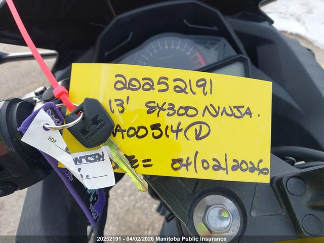 Продаж на аукціоні авто 2013 Kawasaki Ex300 Ninja 300 Abs Se, vin: JKAEX8B15DDA00514, номер лоту: 20252191