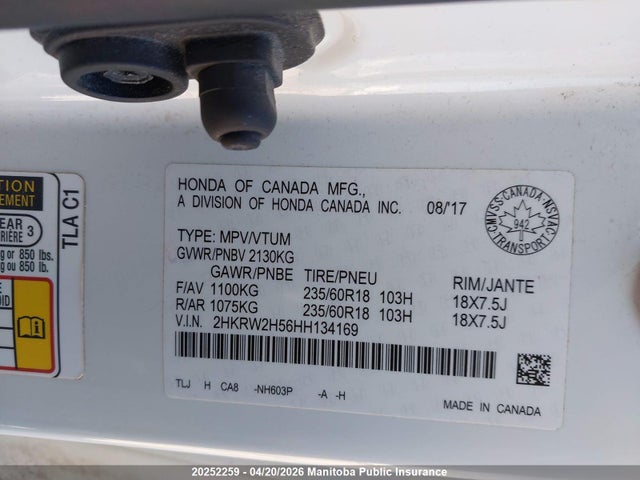 2HKRW2H56HH134169 Honda CR-V EX