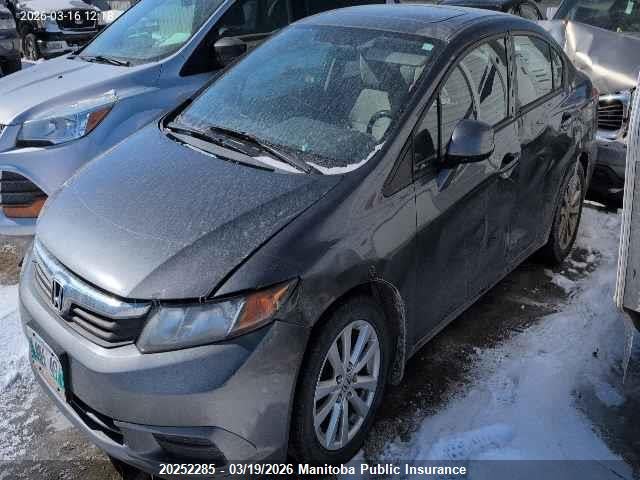 20252285 :رقم المزاد ، 2HGFB2F51CH102492 vin ، 2012 Honda Civic Ex مزاد بيع