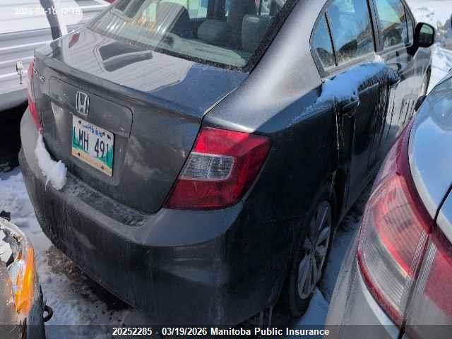 20252285 :رقم المزاد ، 2HGFB2F51CH102492 vin ، 2012 Honda Civic Ex مزاد بيع