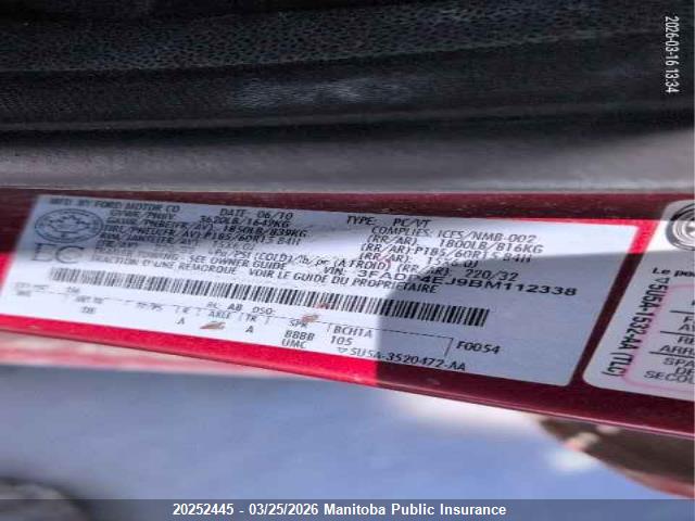 2011 Ford Fiesta Se მანქანა იყიდება აუქციონზე, vin: 3FADP4EJ9BM112338, აუქციონის ნომერი: 20252445
