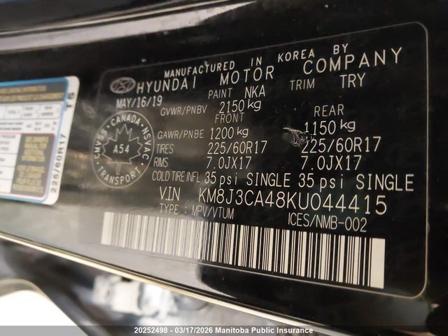 KM8J3CA48KU044415 Hyundai Tucson Preferred