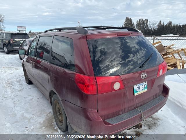 20252506 :رقم المزاد ، 5TDZK23C37S069436 vin ، 2007 Toyota Sienna Ce V6 مزاد بيع