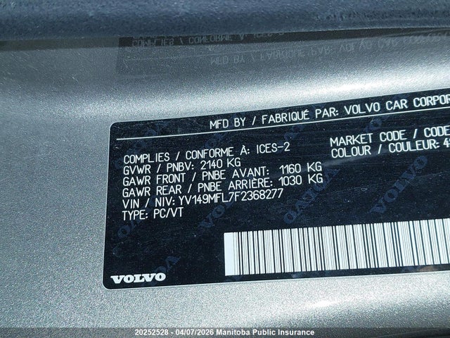 Volvo S60 T6 2015 YV149MFL7F2368277 Image 8