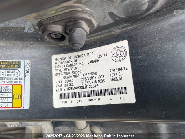 2HKRM4H38EH122519 Honda CR-V LX