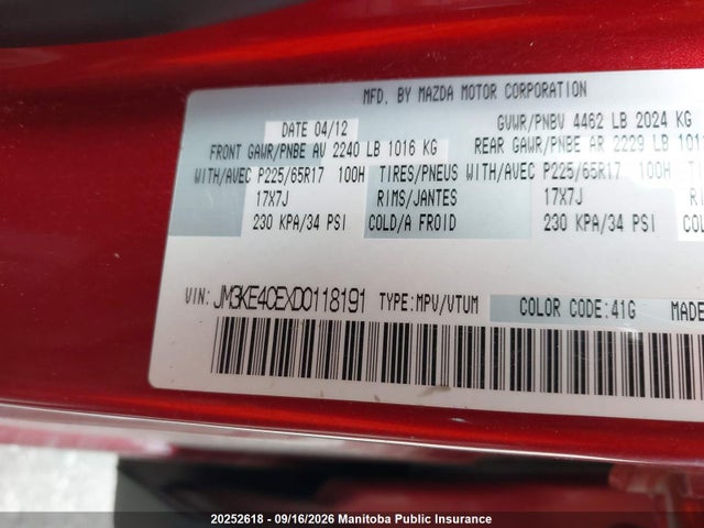 Aukcja sprzedaży 2013 Mazda Cx-5 Gs, vin: JM3KE4CEXD0118191, numer aukcji: 20252618