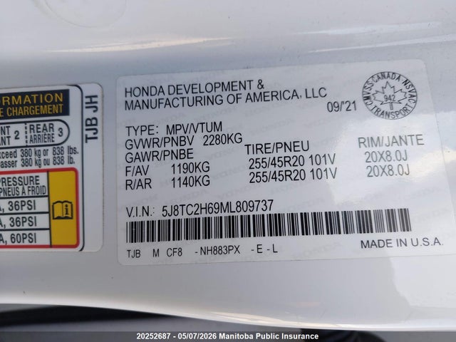 5J8TC2H69ML809737 Acura Rdx A-spec
