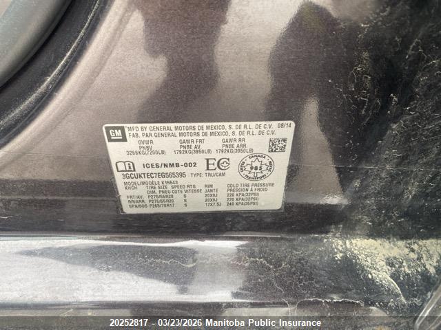 Продаж на аукціоні авто 2014 Chevrolet Silverado 1500 High Country Cc, vin: 3GCUKTEC7EG565395, номер лоту: 20252817