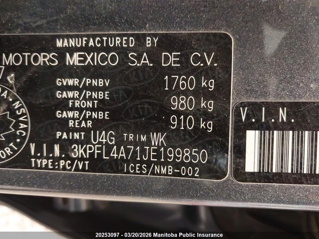 Aukcja sprzedaży 2018 Kia Forte Lx, vin: 3KPFL4A71JE199850, numer aukcji: 20253097