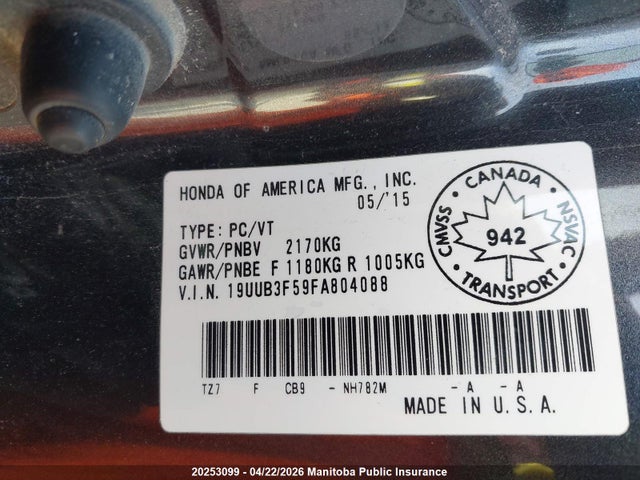 19UUB3F59FA804088 Acura Tlx V6