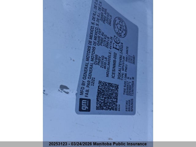 3GKALTEV4NL143114 GMC Terrain Sle